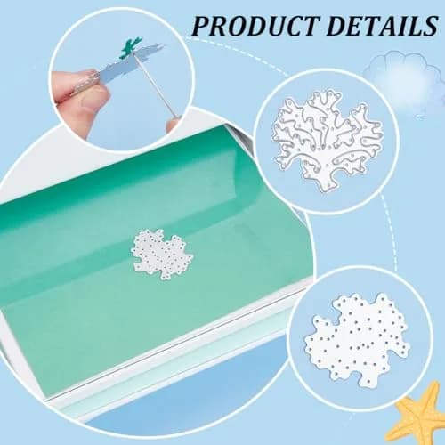 INFUNLY Ocean Theme Metal Cutting Dies Set 2PCS 19.8cm x 11.3cm | Sea Animal Die Cuts for Card Making thumbnail 4