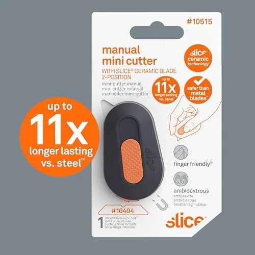 Slice Mini Box Cutter 2 Pack | Safe Ceramic Blade Lasts 11x Longer, Manual Retracting thumbnail 7