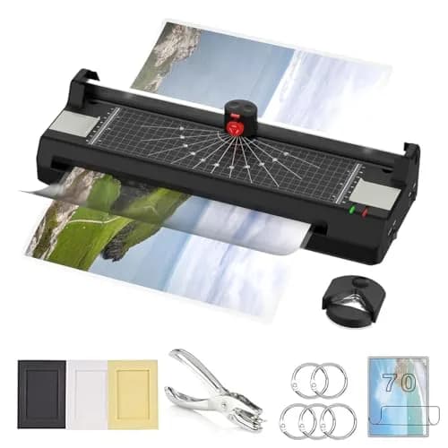 Eficentline YE381 Laminator Machine with 70 Pouches, Paper Trimmer & Corner Rounder | 297mm Max Width thumbnail 1