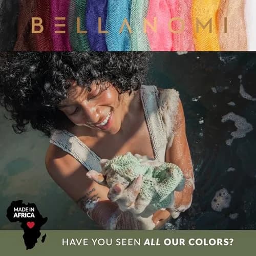 Bellanomi African Exfoliating Net Sponge Emerald Green 114 cm (45 inches) | Authentic Sapo for Deep Exfoliation thumbnail 6