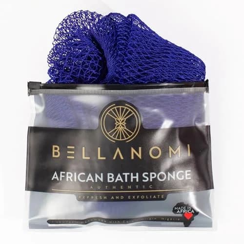 Bellanomi African Exfoliating Net Sponge Navy Blue 104 cm (41 inches) | Authentic Sapo Cloth for Back and Body thumbnail 1