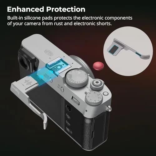 SMALLRIG Thumb Grip with Hot Shoe Cover for FUJIFILM X100VI/X100V (Silver) | Ergonomic Grip with Shutter Button thumbnail 6