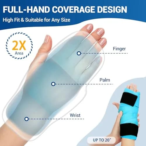 Comfytemp 33" Full Hand Wrist Ice Pack Wrap for Carpal Tunnel Relief | Reusable Cold & Heat Therapy thumbnail 3