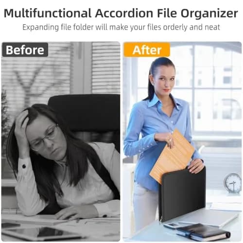 Huolewa Fireproof Accordion File Organizer with 13 Pockets | Waterproof Flame Retardant Document Folder thumbnail 4