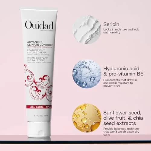 Ouidad Advanced Climate Control Featherlight Styling Cream, 16 Fl Oz | Soft Hold for Curly Hair with Nano Technology thumbnail 2