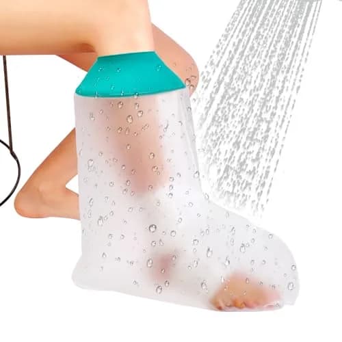 CIVJET Waterproof Leg Cast Cover for Showering, Short Leg Orthopedic Brace with 7.9" Opening Diameter | Durable TPU for Foot/Ankle Injury Recovery — Short Leg / Reinforced Green