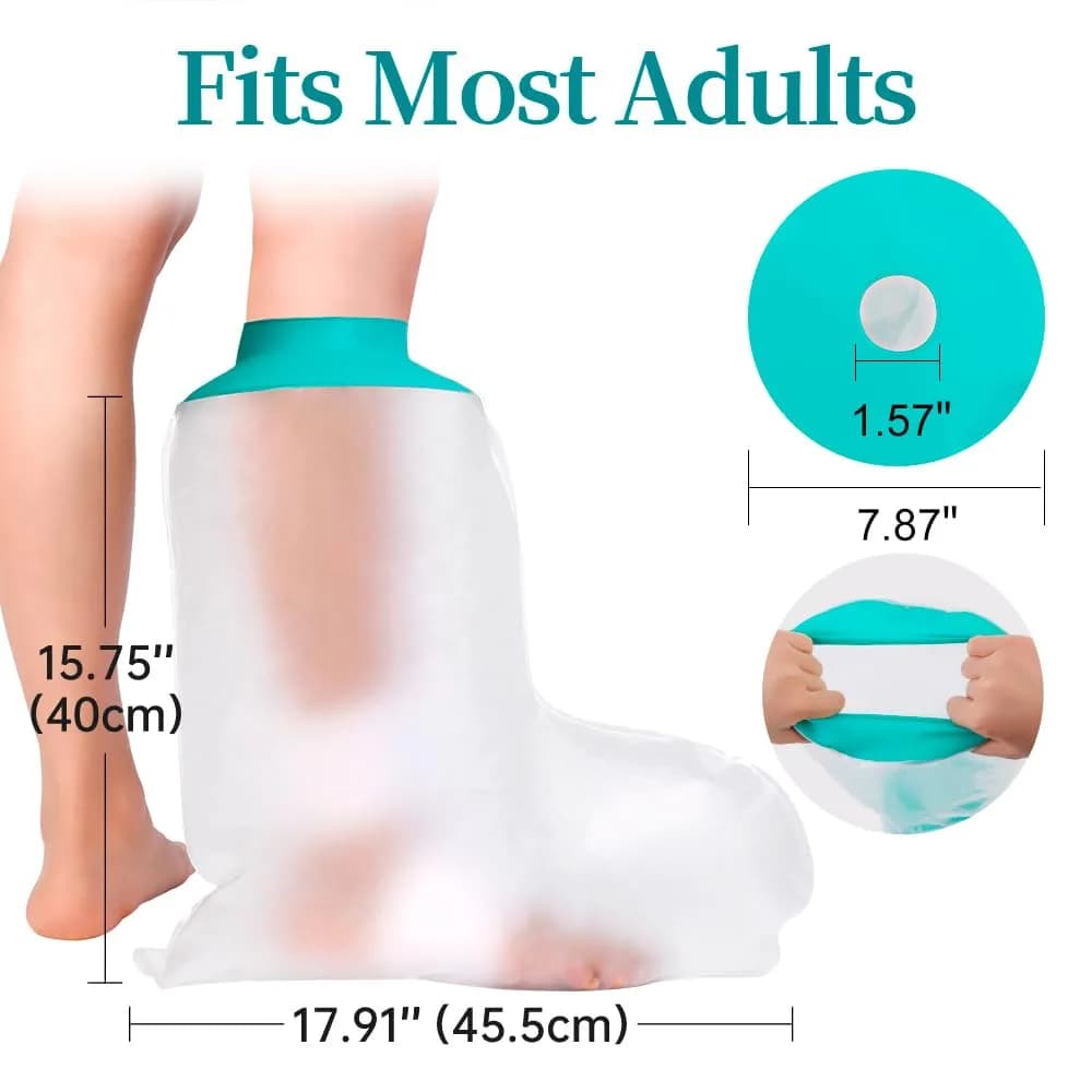 CIVJET Waterproof Leg Cast Cover for Showering, Short Leg Orthopedic Brace with 7.9" Opening Diameter | Durable TPU for Foot/Ankle Injury Recovery thumbnail 2