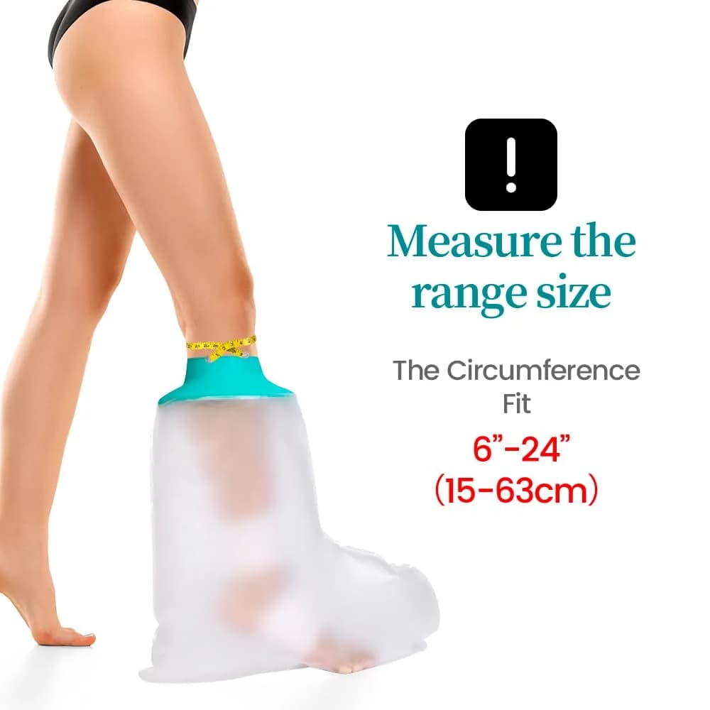 CIVJET Waterproof Leg Cast Cover for Showering, Short Leg Orthopedic Brace with 7.9" Opening Diameter | Durable TPU for Foot/Ankle Injury Recovery thumbnail 3