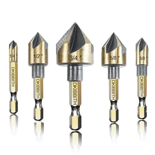 DKIBBITH Countersink Drill Bit Set 5pc 1/4" Hex Shank 82° | Precise, Versatile, Durable thumbnail 1