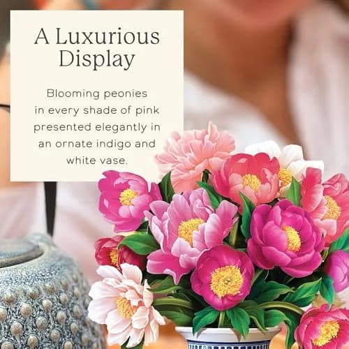 Freshcut Paper Mini Peony Paradise 3D Pop Up Card 5.5 Inch | Birthday, Mother's Day, Thank You Gift thumbnail 3
