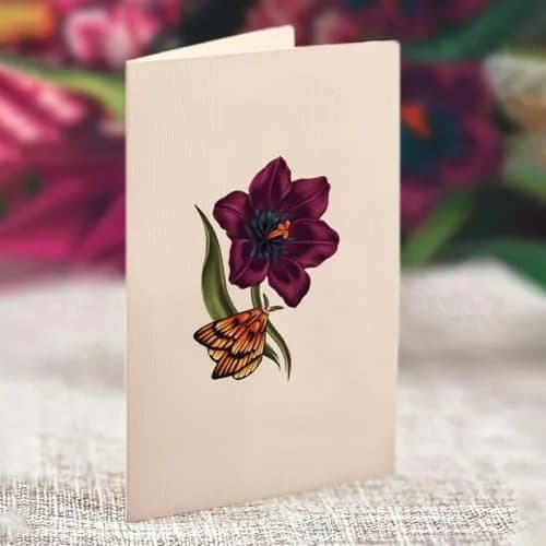 Freshcut Paper Moonlight Garden Pop Up Card 6 Inch | Forever Flower Bouquet with Blank Notecard & Envelope thumbnail 4
