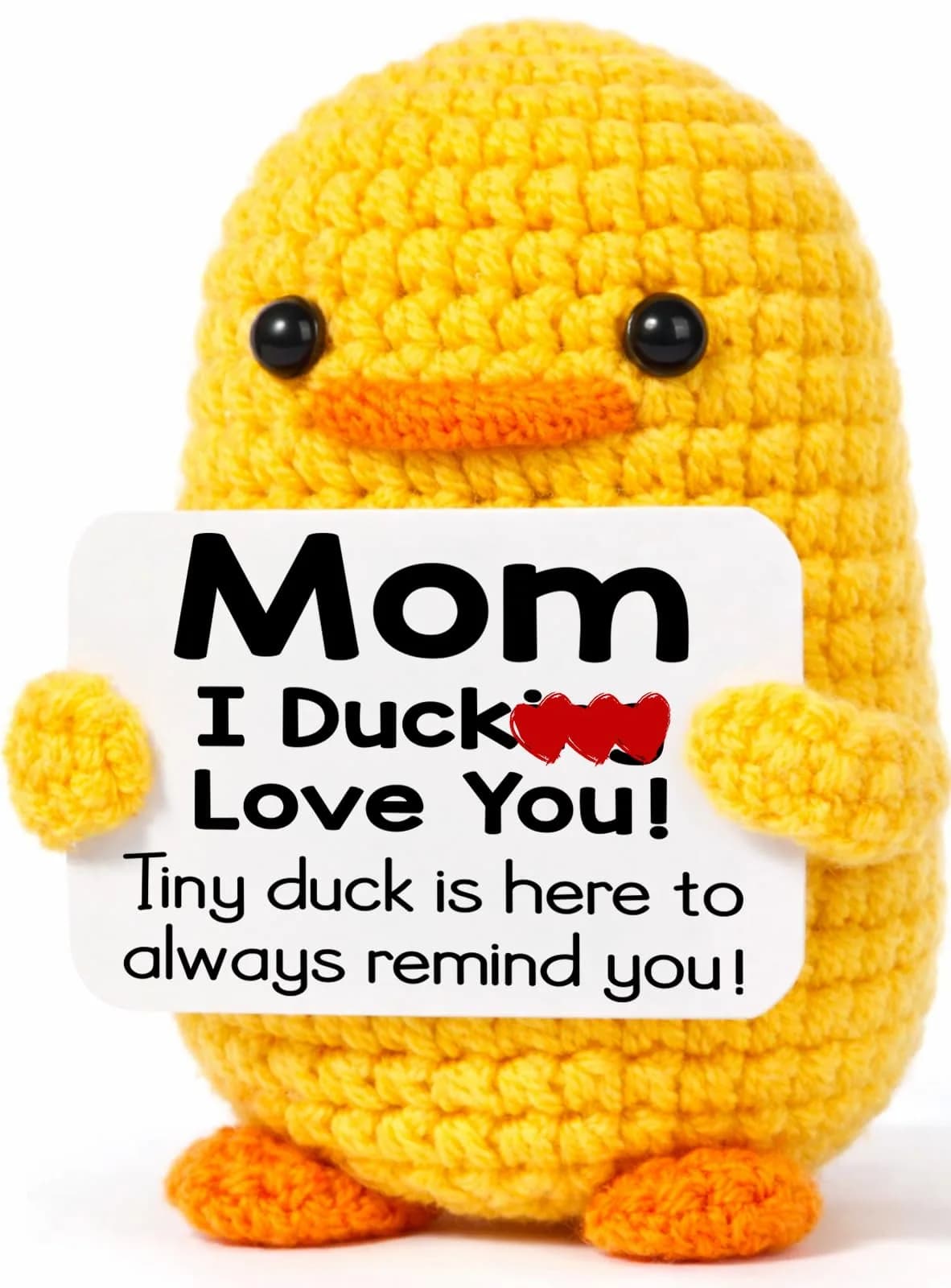 MBL "I Duck Love Mom" Crochet Duck Plush Figure 8 cm (3.14 in) | ASTM-Tested Educational Toy — I Duck love mom