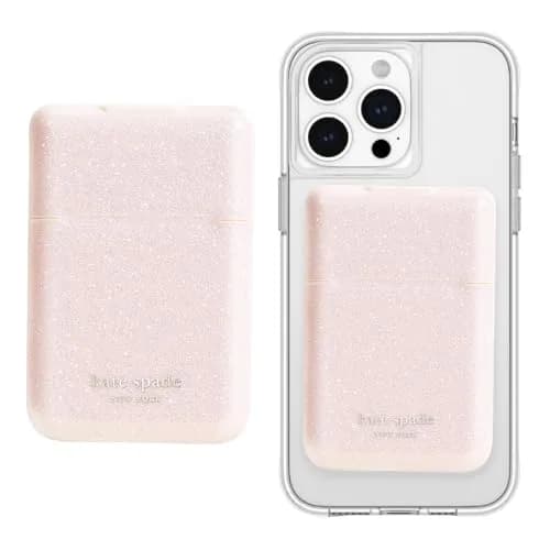 kate spade new york Flip Magnetic Card Holder/Wallet - That Sparkle Pink | Magnetic Flip Wallet for MagSafe Devices thumbnail 1