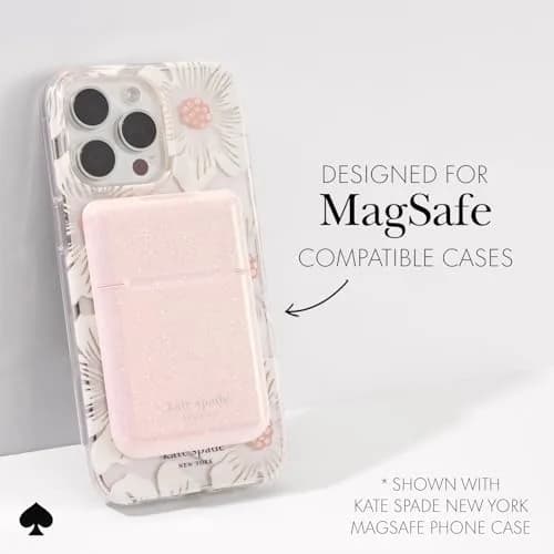 kate spade new york Flip Magnetic Card Holder/Wallet - That Sparkle Pink | Magnetic Flip Wallet for MagSafe Devices thumbnail 6