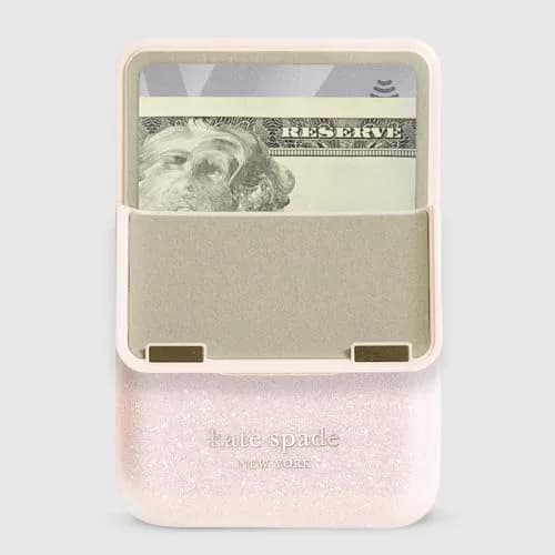 kate spade new york Flip Magnetic Card Holder/Wallet - That Sparkle Pink | Magnetic Flip Wallet for MagSafe Devices thumbnail 2