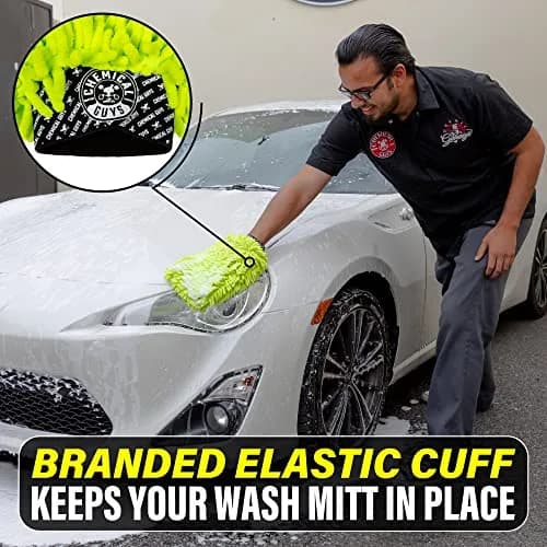 Chemical Guys MIC493 Chenille Microfiber Wash Mitt (Pack of 2, Lime Green) | Scratch-Free Car Washing thumbnail 5