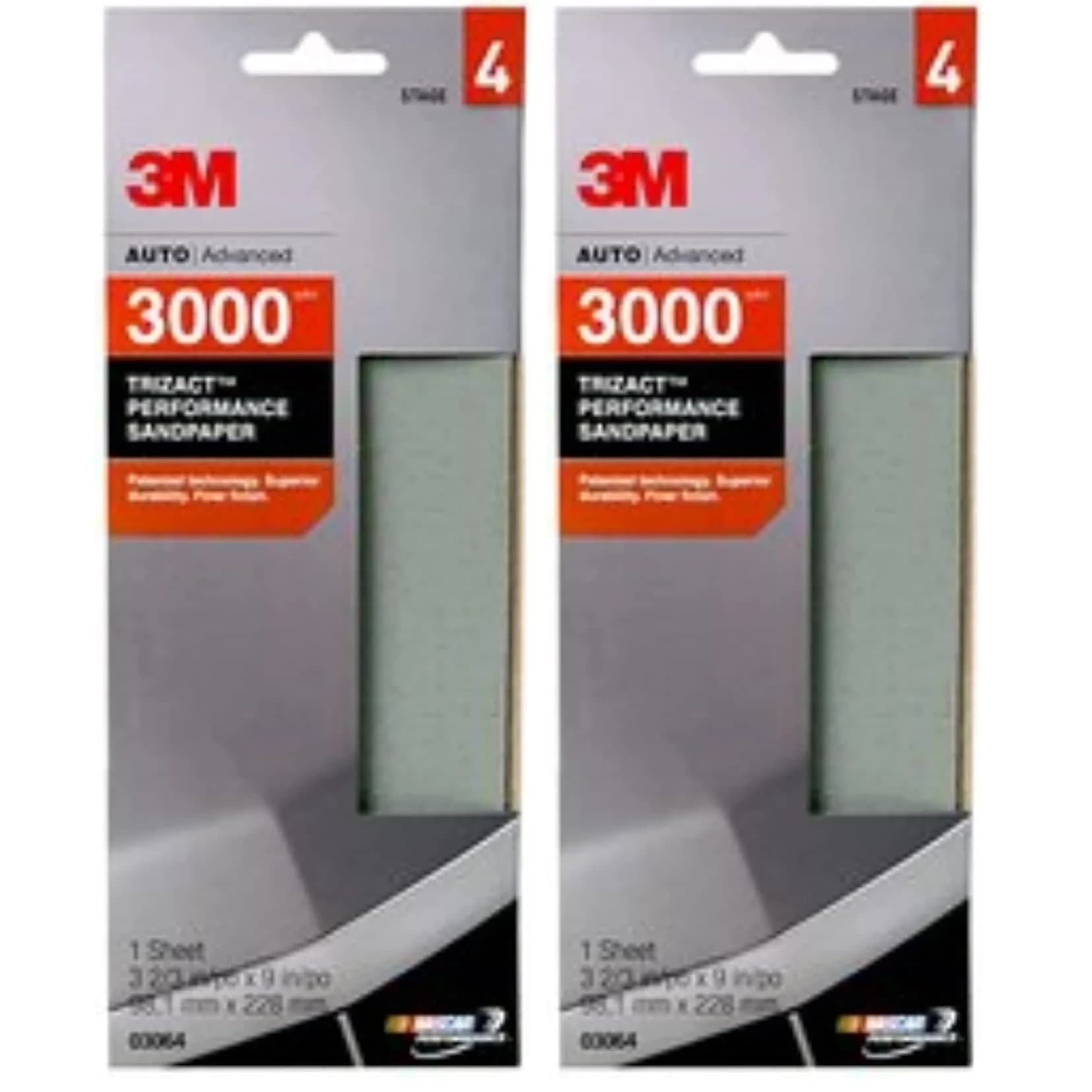 3M Performance 3000 Grit Sandpaper Sheet 8.98 in x 3.66 in (2-Pack) | Polishes Clear Coats for Refined Finishes