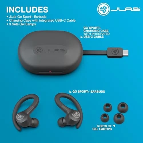 JLab Go Sport+ True Wireless Earbuds | 9+H Playtime, Sweat-Resistant, Bluetooth Sport Headphones thumbnail 4