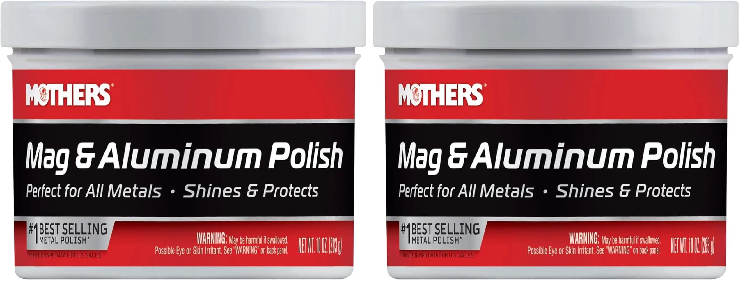 Mothers Mag & Aluminum Polish 20 oz (2 x 10 oz) | Brilliant Shine for All Metals