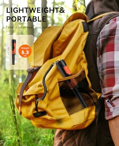 SUNPOW Metal Detector Pinpointer Waterproof Handheld Wand 3.5-inch Depth | 360° Detection for Treasure Hunting thumbnail 6