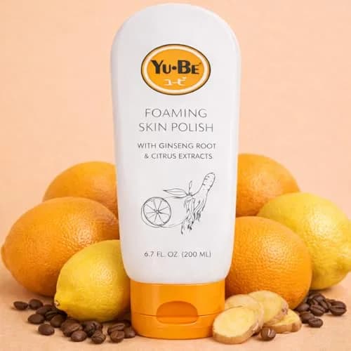 Yu-Be Foaming Skin Polish (Trio): Gentle Japanese Rice Exfoliant to Smooth Dry, Rough Skin | Face & Body Scrub | Nourishes Skin with Ginger Root, Green Tea, & Geranium Oil - 6.75 fl oz x 3 thumbnail 2