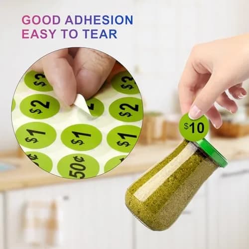 Darfukei 1400 PCS Round Price Stickers 3/4 Inch | 4 Colours for Sales & Retail thumbnail 3