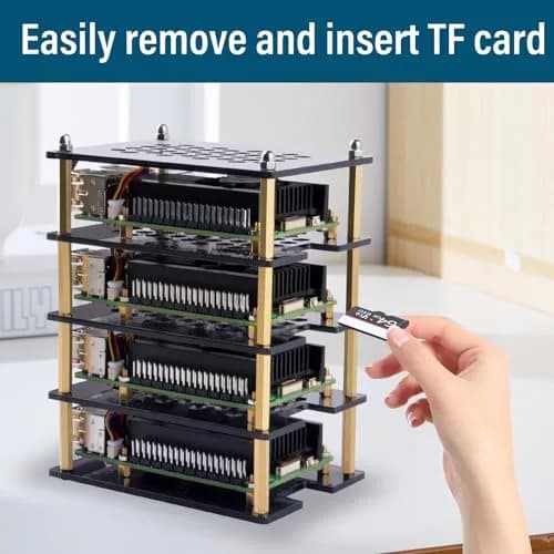 GeeekPi 4 Layers Cluster Case for Raspberry Pi 5 | Stackable Case with 4PCS Armor Lite V5 Active Cooler (8GB/4GB) thumbnail 5
