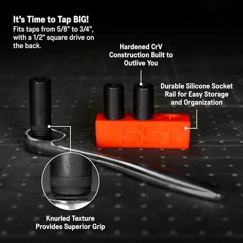 Stupid Simple Tools Tap Socket Wrench Adapter Set - 3-Piece Set - Fits Taps Up to 3/4" - 1/2" Drive thumbnail 2