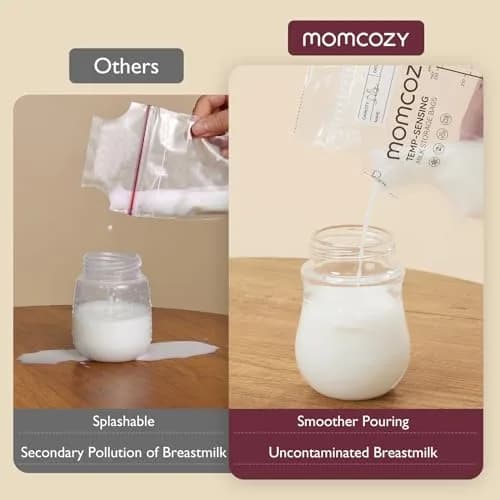 Momcozy 8oz (240ml) Breastmilk Storage Bags | Temp-Sensing & Pour Spout, 120 Count thumbnail 3