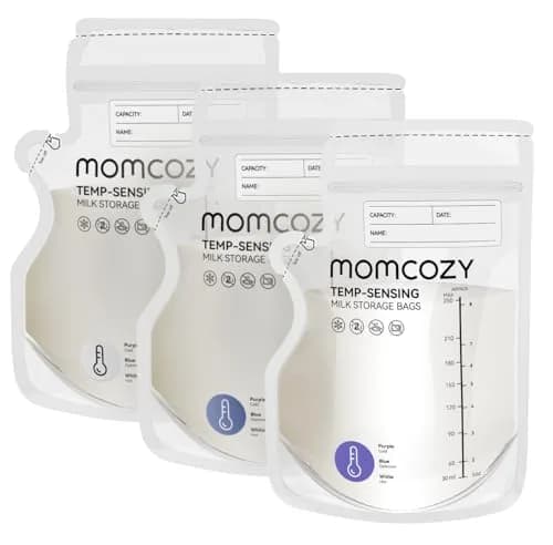Momcozy 8oz (240ml) Breastmilk Storage Bags, Temp-Sensing & Pour Spout, 200 Count | BPA-Free for Safe Baby Feeding thumbnail 1