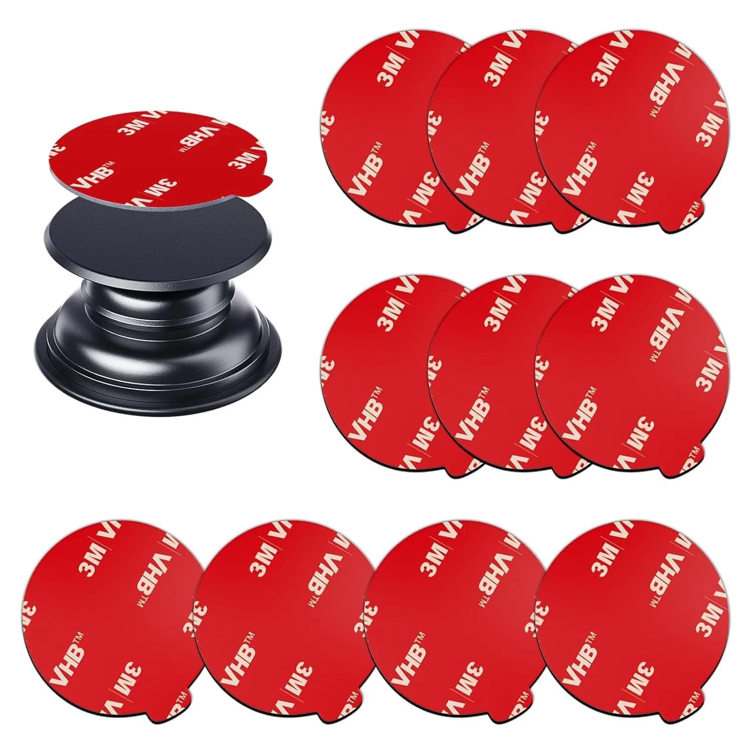 APPS2Car 10 Pack 3M VHB Double Sided Adhesive Pads 35mm (1.38 Inches) | High Bond Circle Replacement for Phone Grips