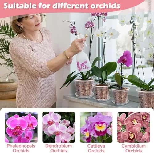 FUIJOL Orchid Pot 4 Inch Clear | Breathable Plastic Planter with Drainage thumbnail 7