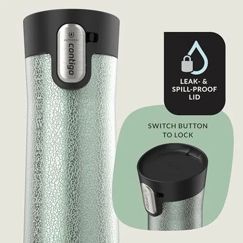 Contigo AUTOSEAL West Loop Vacuum-Insulated Stainless Steel Travel Mug 710ml (24 oz) Crystal Agave | Keeps Drinks Hot 16 Hrs, Cold 32 Hrs thumbnail 3