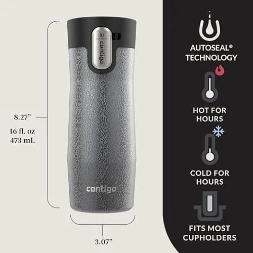 Contigo AUTOSEAL West Loop Vacuum-Insulated Stainless Steel Travel Mug 16 oz (473ml) Crystal Sake | Leak-Proof 11-Hr Hot / 24-Hr Cold thumbnail 2