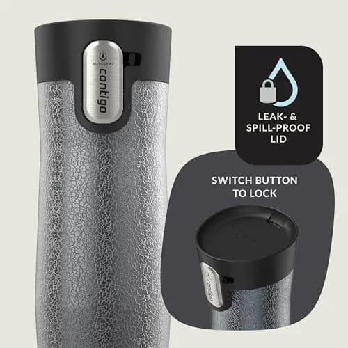 Contigo AUTOSEAL West Loop Vacuum-Insulated Stainless Steel Travel Mug 16 oz (473ml) Crystal Sake | Leak-Proof 11-Hr Hot / 24-Hr Cold thumbnail 3