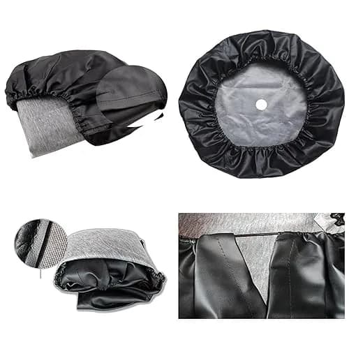 IUSCUST Compass Rose Spare Tire Cover with Backup Camera Hole for Wrangler JL 18" (32"-34" Diameter) | Protects Spare Tire from Elements thumbnail 9