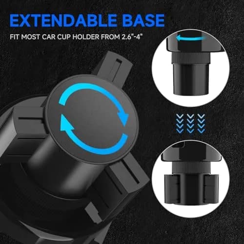 DYLEN 2-in-1 Car Cup Holder Expander with Organizer Tray & Adjustable Base | Black thumbnail 7