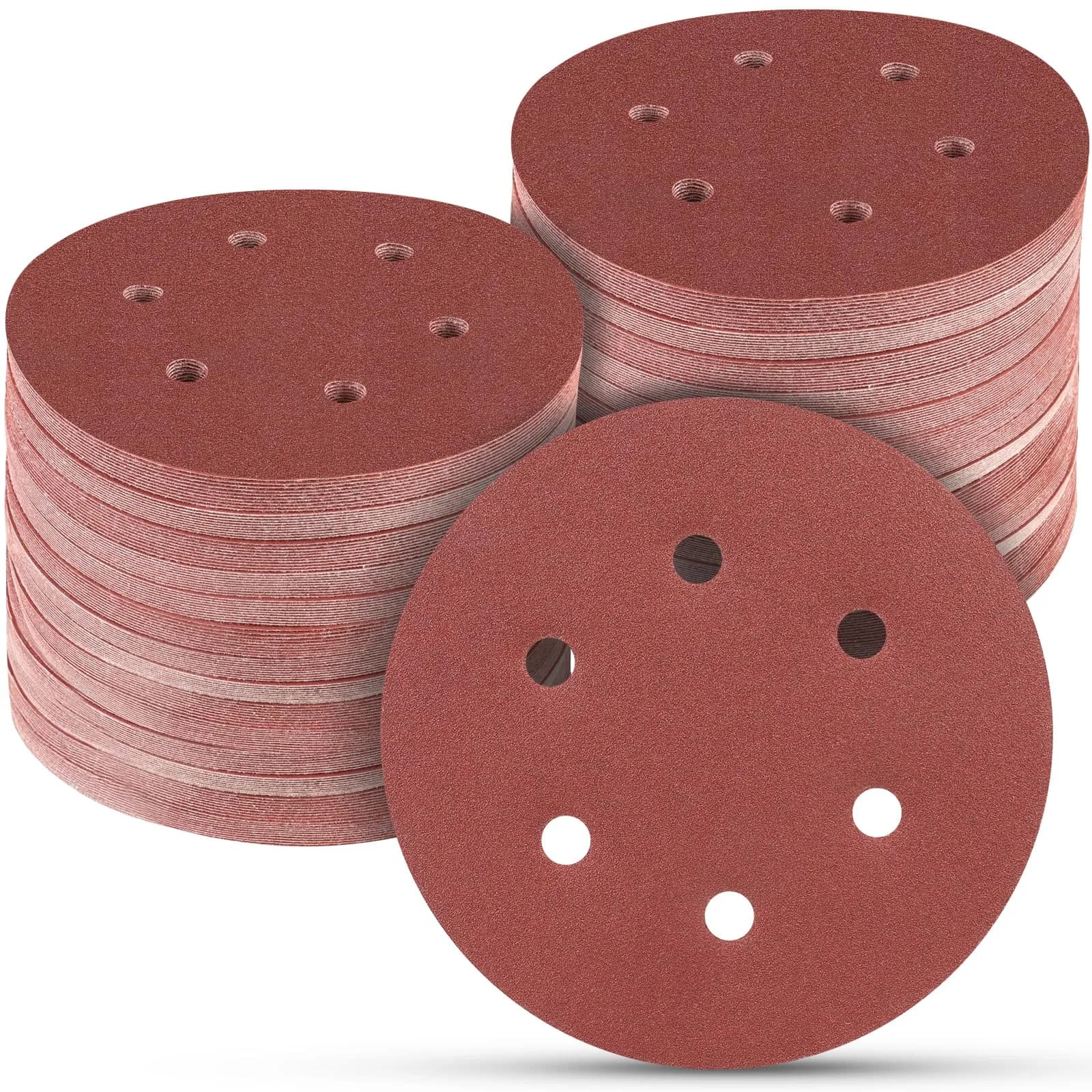 POTUINOM 6 Inch Sanding Discs 150 Grit 100PCS | Aluminum Oxide Hook & Loop for Orbital Sanders