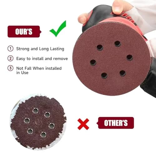 POTUINOM 6 Inch Sanding Discs 150 Grit 100PCS | Aluminum Oxide Hook & Loop for Orbital Sanders thumbnail 7