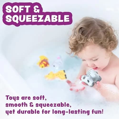 Tub Works Savanna Mold Free Bath Toys 6 Pack | Sealed, No Hole Design Keeps Moisture Out thumbnail 5
