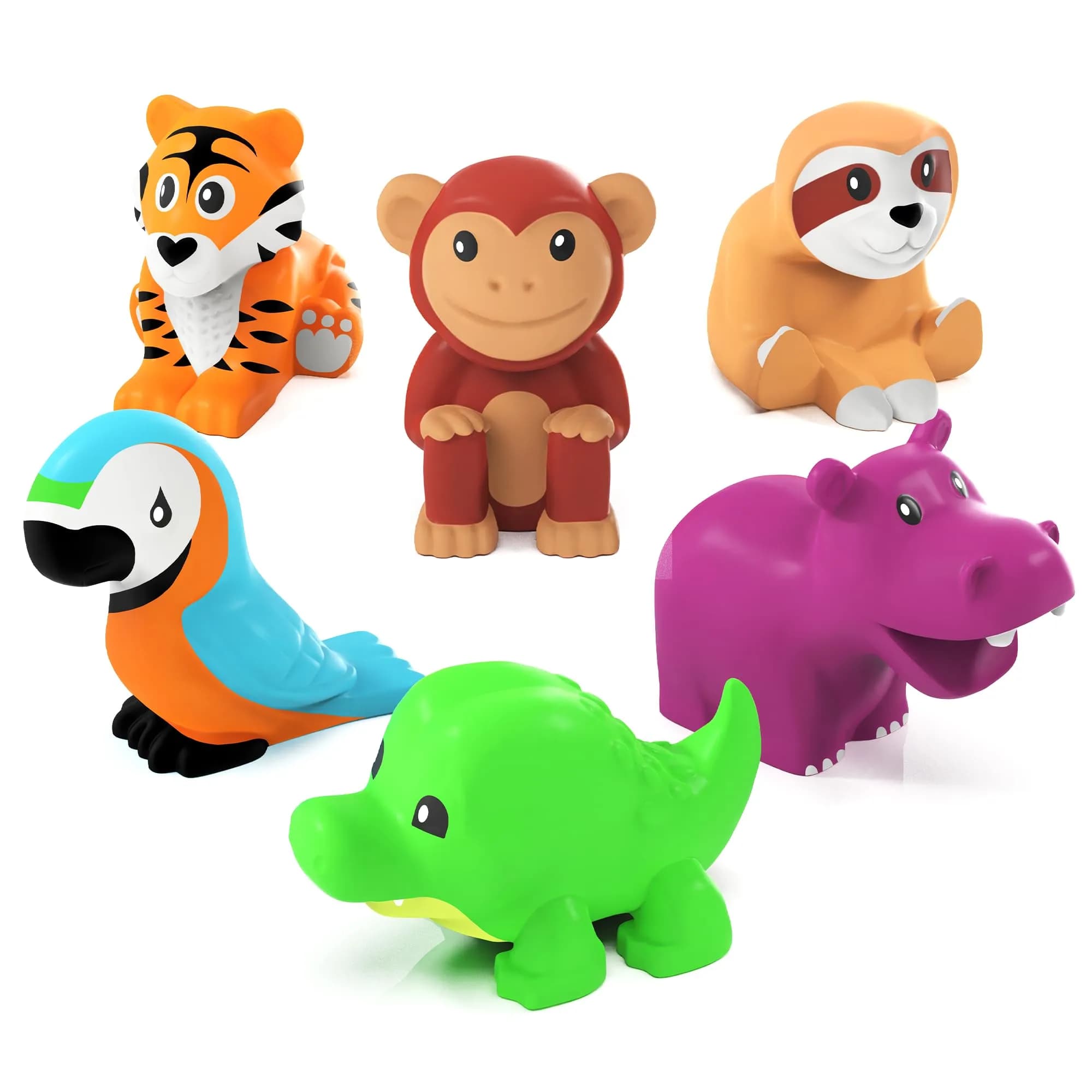 Tub Works® Rainforest™ Mold Free Bath Toys 6 Pack | Sealed, No Hole Design Keeps Moisture Out