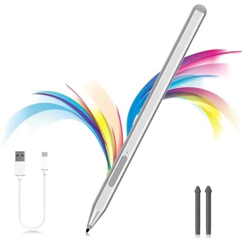 Milikilo Stylus Pen for Microsoft Surface Pro, Go, Laptop, Studio, Book with Eraser, Palm Rejection, Tilt Function, 1024 Pressure | Silver thumbnail 1