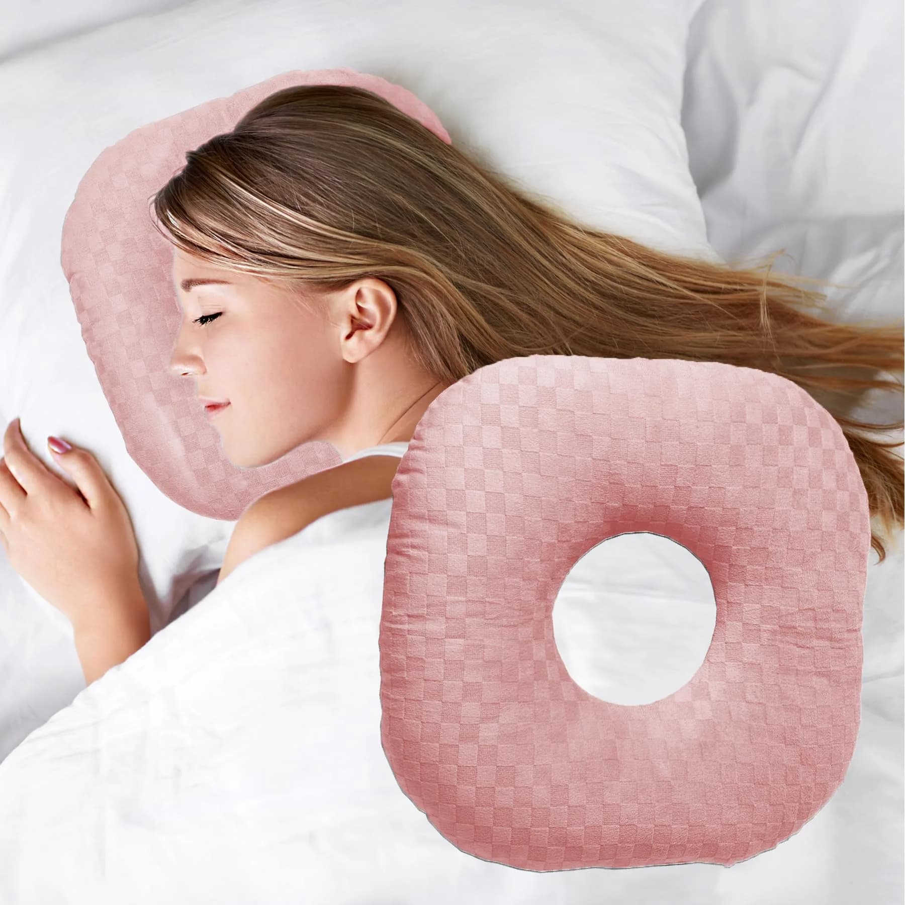 Wuronsa Ear Piercing Pillow with Hole | 22.86cm (9") Square