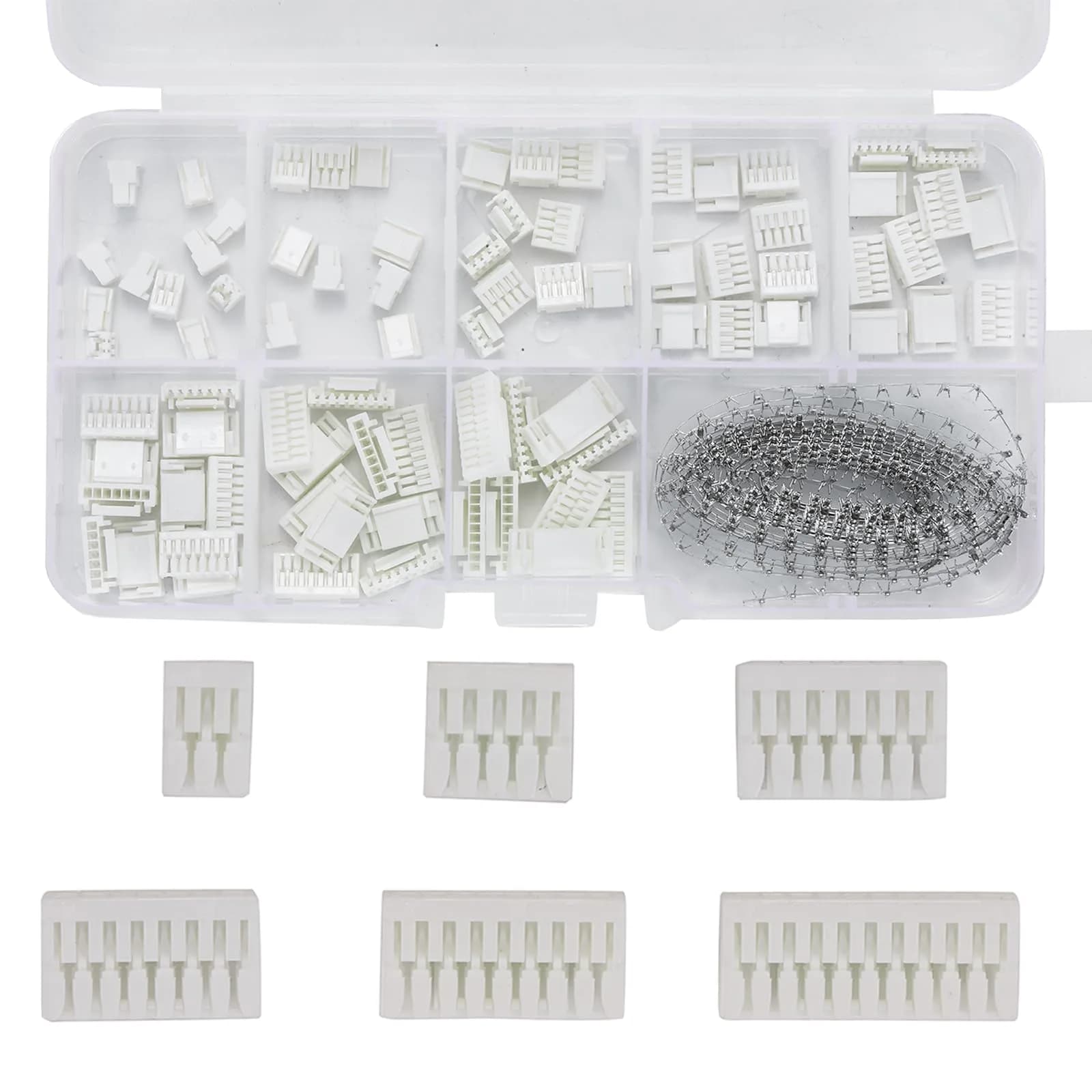 Teansic JST GH 1.25mm Connector Kit, 580 PCS | 2-10 Pin Housing & Terminals - main product image
