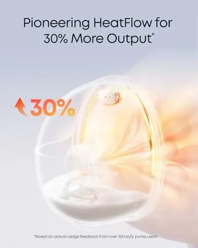 eufy Security Heated Wearable Breast Pump S1 Pro with Charging Case | 300 mmHg Suction, 46dB Quiet, BPA-Free thumbnail 3