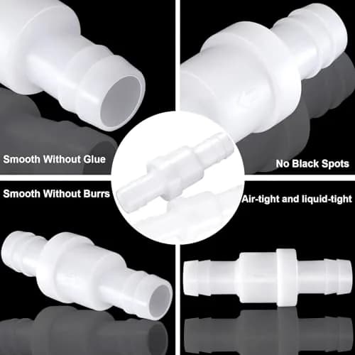PAGOW 4 Pack 1/2" (12mm) PVDF One-Way Check Valve | Fuel Gas Liquid Air, Hydraulic Pneumatic Systems thumbnail 4