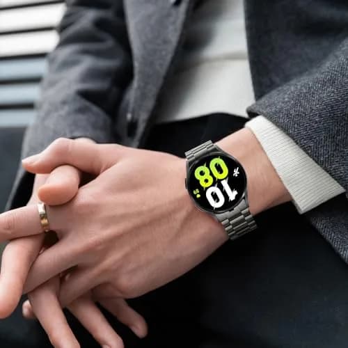 Anlinser No Gap Metal Band Compatible with Samsung Galaxy Watch 7/6/5/4/FE 40mm 44mm Graphite | Stainless Steel Strap thumbnail 7