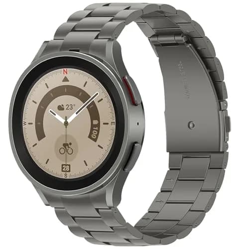 Anlinser Titanium Metal Watch Band for Samsung Galaxy Watch 7/6/5/4/FE 40mm 44mm | Adjustable Stainless Steel Strap thumbnail 1