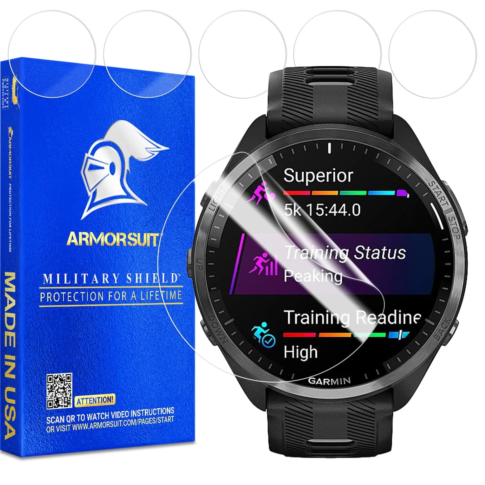 ArmorSuit 6 Pack Garmin Forerunner 965 (47mm) Screen Protector MilitaryShield HD Clear TPU Film - main product image