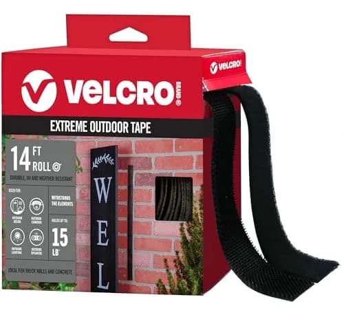VELCRO Brand Extreme Outdoor Mounting Tape Black 14ft x 1in | Holds Up to 15 Lbs on Rough Surfaces thumbnail 1